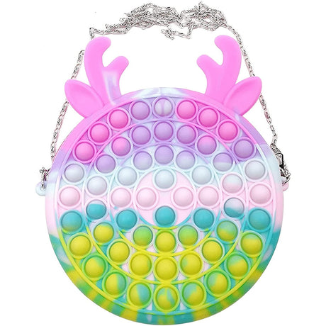 Jucarie antistres din silicon Flippy, Pop it Now and Flip It ,Geanta ,Multicolor - vivimall.ro