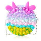 Jucarie antistres din silicon Flippy, Pop it Now and Flip It ,Geanta ,Multicolor - vivimall.ro