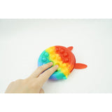 Jucarie antistres din silicon Flippy, Pop it Now and Flip It ,Mini Geanta, Iepuras, 6 cm, Curcubeu - vivimall.ro