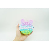 Jucarie antistres din silicon Flippy, Pop it Now and Flip It ,Mini Geanta, Mickey Mouse, 6 cm, Macarons - vivimall.ro