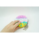 Jucarie antistres din silicon Flippy, Pop it Now and Flip It ,Mini Geanta, Ren, 6 cm, Macarons - vivimall.ro