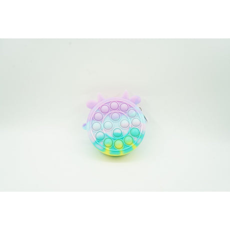 Jucarie antistres din silicon Flippy, Pop it Now and Flip It ,Mini Geanta, Vacuta, 6 cm, Macarons - vivimall.ro