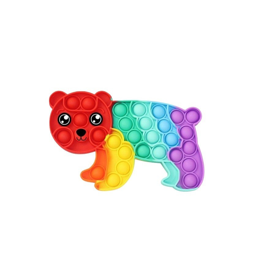 Jucarie antistres din silicon, Vivimall, Pop It Now and Flip It, Panda, Curcubeu - vivimall.ro
