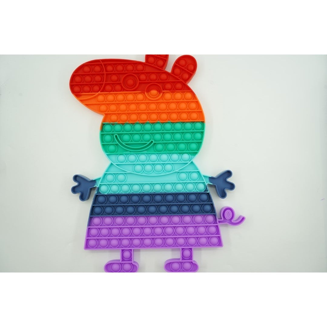 Jucarie antistres din silicon Vivimall, Pop it Now and Flip It ,Porc ,Multicolor - vivimall.ro