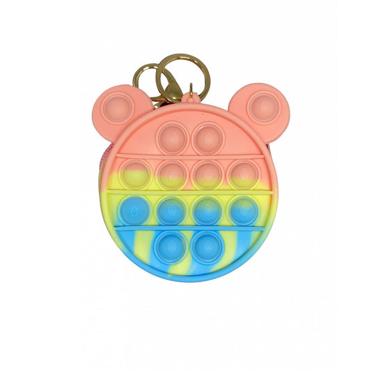 Jucarie Antistres din silicon Vivimall, Pop It Now And Flip It, Portofel, 6 cm, Model 3, Macarons - vivimall.ro