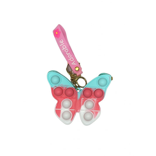 Jucarie antistres din silicon, Vivimall, Pop It Now and Flip It, Portofel fluturas, Bleu/Alb - vivimall.ro