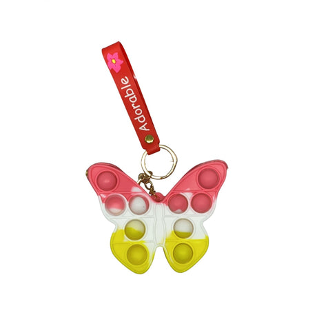 Jucarie antistres din silicon, Flippy, Pop It Now and Flip It, Portofel fluturas, Rosu/Alb - vivimall.ro