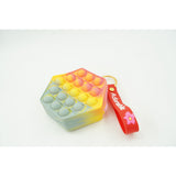 Jucarie antistres din silicon, Flippy, Pop It Now and Flip It, Portofel hexagon, Rosu/Roz - vivimall.ro