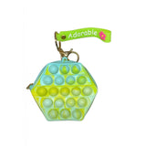 Jucarie antistres din silicon, Flippy, Pop It Now and Flip It, Portofel hexagon, Verde/Bleu - vivimall.ro