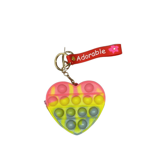 Jucarie antistres din silicon, Vivimall, Pop It Now and Flip It, Portofel inima, Galben/Gri - vivimall.ro