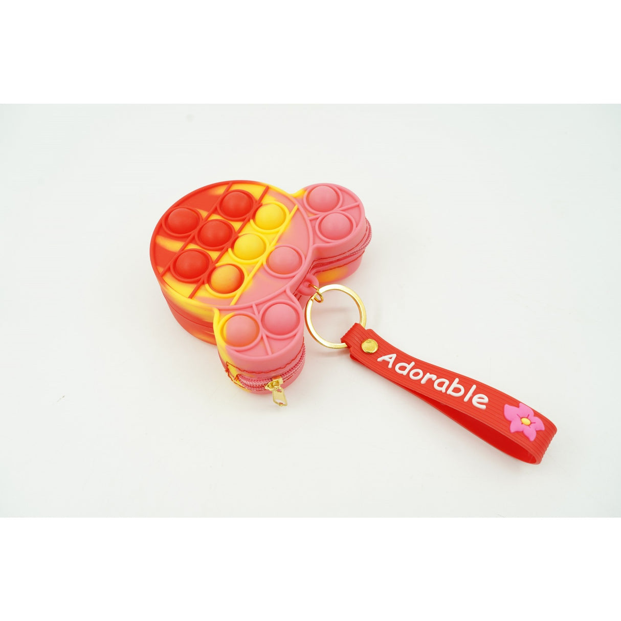 Jucarie antistres din silicon, Flippy, Pop It Now and Flip It, Portofel ursulet, Alb/Galben - vivimall.ro