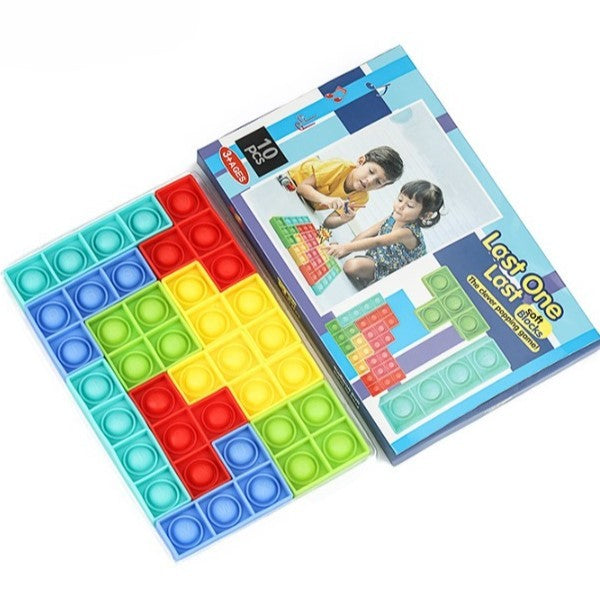 Jucarie antistres din silicon Vivimall, Pop it Now and Flip It , Puzzle Soft Blocks , 10 piese, Multicolor - vivimall.ro