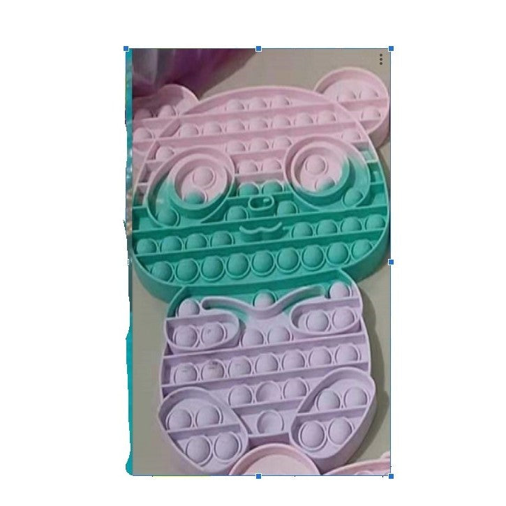 Jucarie antistres din silicon Flippy, Pop it Now and Flip It , Ursulet Panda, Multicolor, Model 2 - vivimall.ro