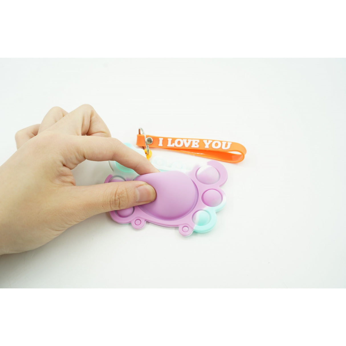 Jucarie antistres din silicon, Vivimall®, Pop It Now tip breloc, Crab, Multicolor, V1 - vivimall.ro