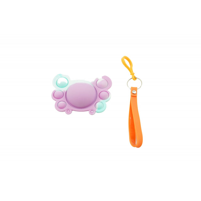 Jucarie antistres din silicon, Vivimall®, Pop It Now tip breloc, Crab, Multicolor, V1 - vivimall.ro
