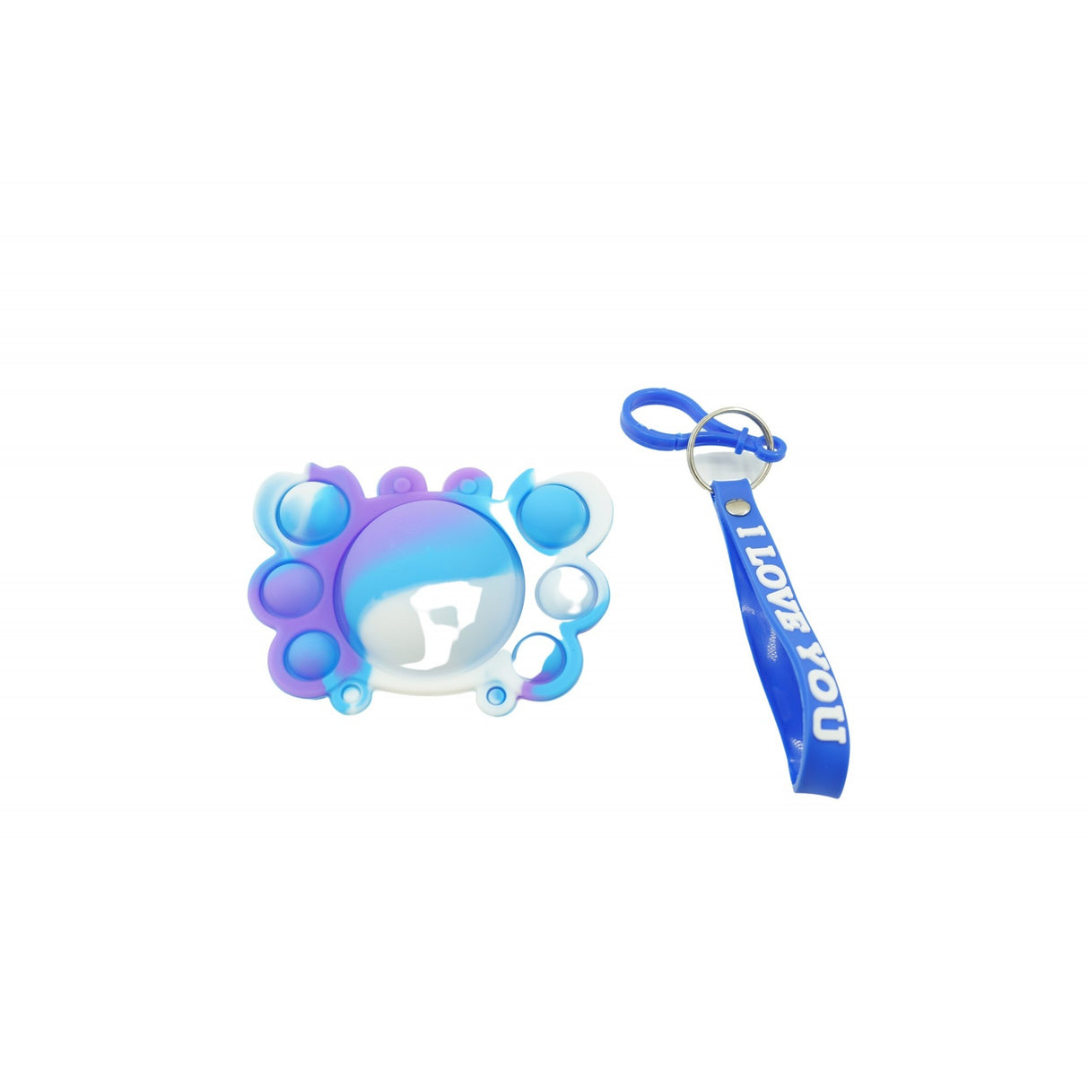 Jucarie antistres din silicon, Vivimall®, Pop It Now tip breloc, Crab, Multicolor, V2 - vivimall.ro