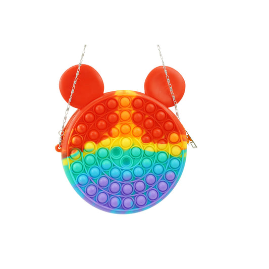 Jucarie antistres din silicon, Pop it Now and Flip It, Vivimall, Geanta, Model 1, Multicolor - vivimall.ro