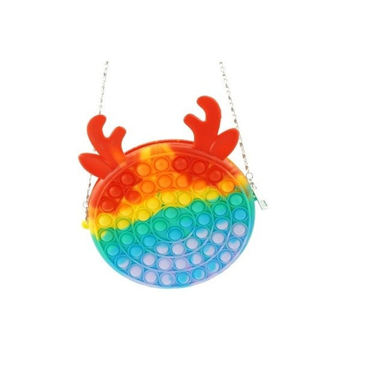 Jucarie antistres din silicon, Pop it Now and Flip It, Vivimall, Geanta, Model 2, Multicolor - vivimall.ro