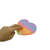 Jucarie antistres din silicon, Pop it Now and Flip It, Inima, Fosforescent, Multicolor - vivimall.ro