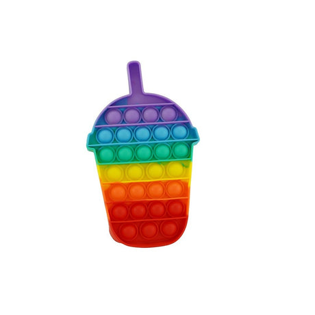 Jucarie antistres din silicon, Pop it Now and Flip It, Milkshake, Multicolor - vivimall.ro
