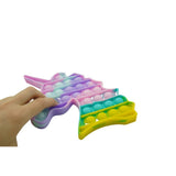 Jucărie senzorială Pop it Unicorn întoarsă, față verso multicolor, silicon certificat copii