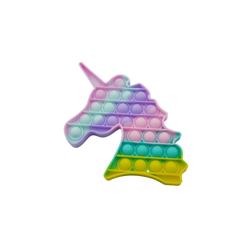 Jucărie antistres Pop it Now and Flip It Unicorn Model 3 din silicon multicolor, vedere frontală