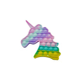 Jucărie antistres Pop it Now and Flip It Unicorn Model 3 din silicon multicolor, vedere frontală
