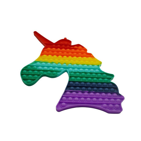 Jucarie antistres din silicon Pop it now, forma Unicorn, multicolor, urias - vivimall.ro