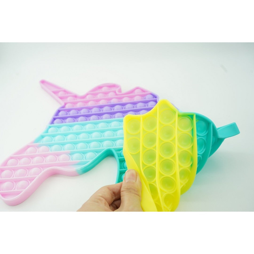 Jucarie antistres din silicon Pop it now, Unicorn, multicolor, urias, model 2 - vivimall.ro