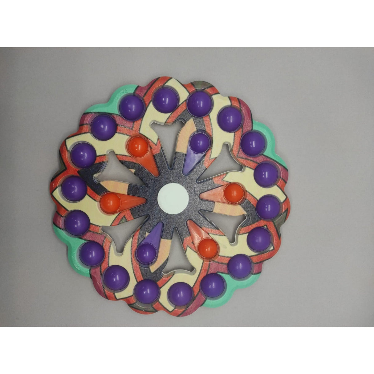 Jucarie Antistres, Vivimall, Model Simple Dimple, Fidget Toy Spinner, cu 24 Buline, Multicolor - vivimall.ro