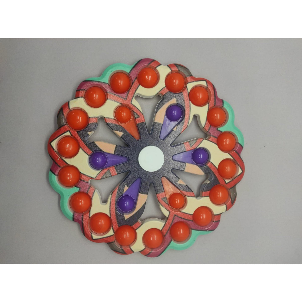 Jucarie Antistres, Vivimall, Model Simple Dimple, Fidget Toy Spinner, cu 24 Buline, Multicolor - vivimall.ro