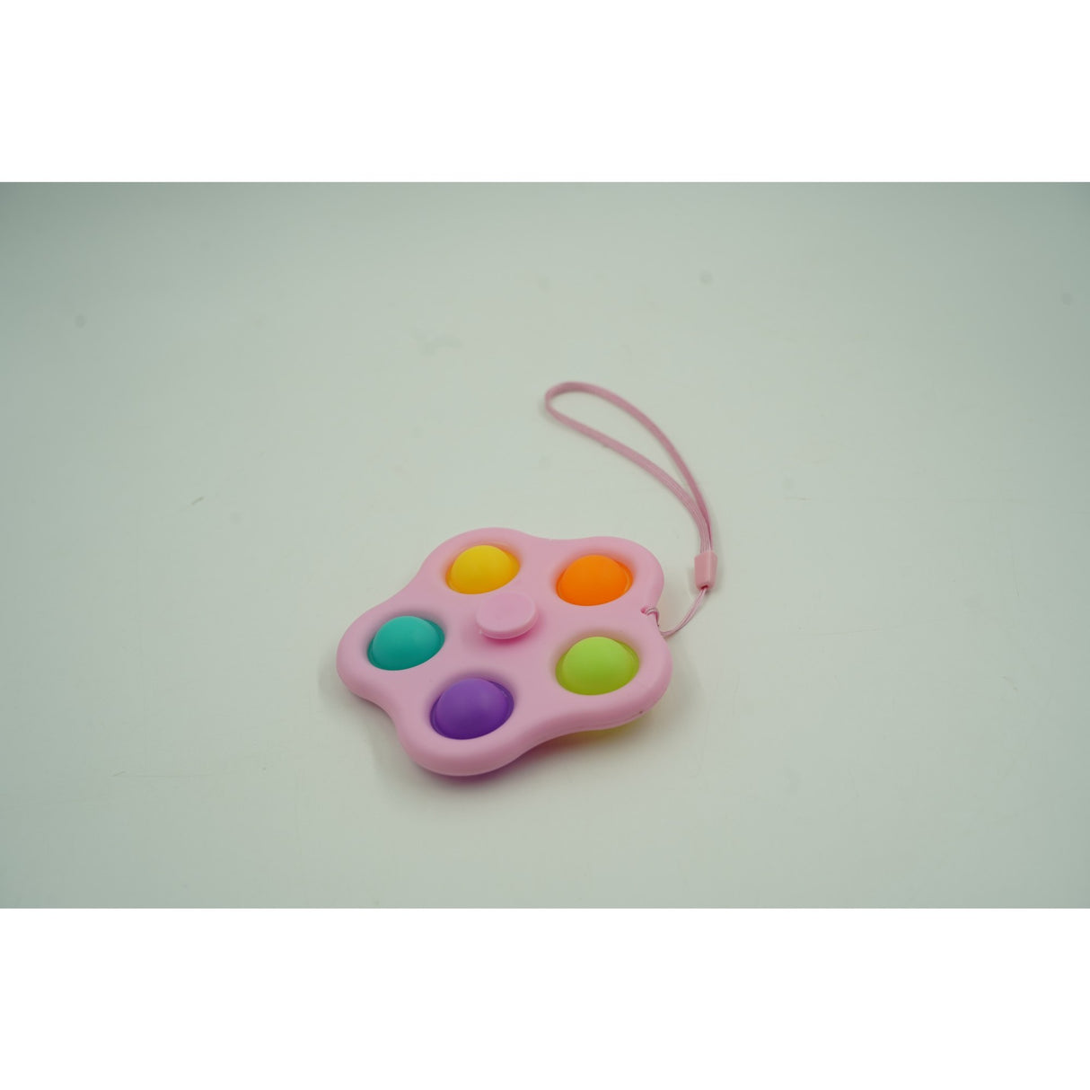 Jucarie antistres simple dimple fidget toy spinner cu 5 buline, Multicolor/Roz - vivimall.ro