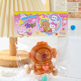 Jucarie Antistres Squishy, Flippy, cu Revenire Lenta, Model Capybara cu Inima, 7.5cmx6.5 cm, din TPR, Ambalaj Transparent, Maro - vivimall.ro