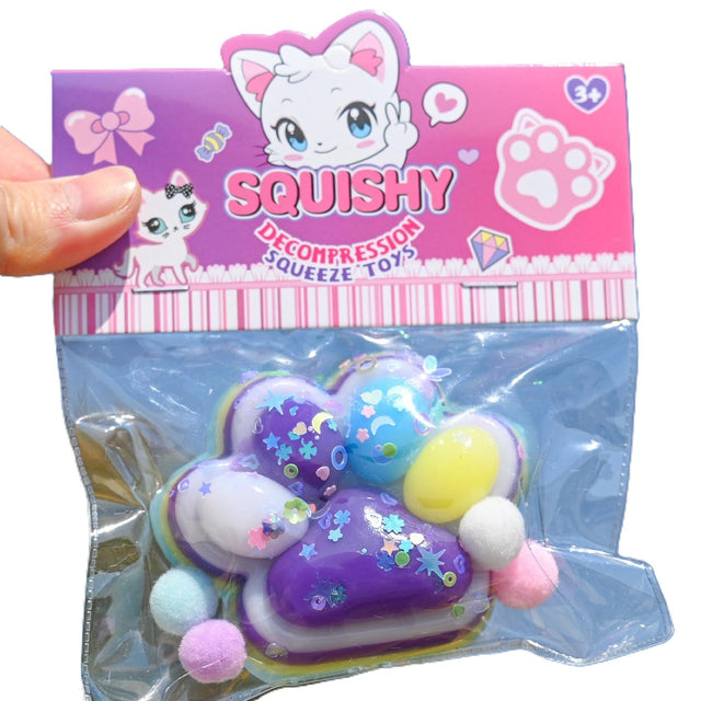 Jucarie Antistres Squishy, Flippy, Labuta de Pisica Squeeze Toys, cu Revenire Lenta, 7.5 cm, Model 270513, Multicolor - vivimall.ro