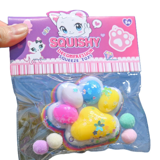 Jucarie Antistres Squishy, Vivimall, Labuta de Pisica Squeeze Toys, cu Revenire Lenta, 7.5 cm, Model 270515, Multicolor - vivimall.ro