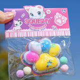 Jucarie Antistres Squishy, Flippy, Labuta de Pisica Squeeze Toys, cu Revenire Lenta, 7.5 cm, Model 270515, Multicolor - vivimall.ro