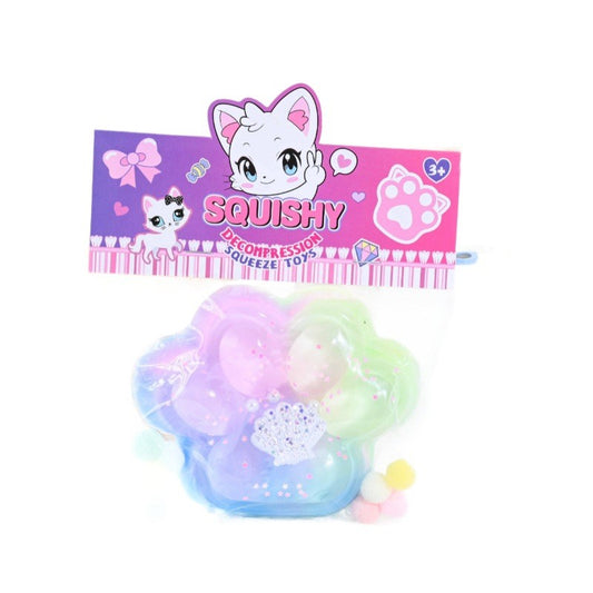 Jucarie Antistres Squishy, Vivimall, Labuta de Pisica Squeeze Toys, cu Revenire Lenta, 7.5 cm, Model 270531, Multicolor - vivimall.ro