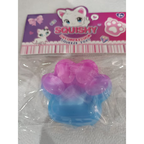 Jucarie Antistres Squishy, Vivimall, cu Revenire Lenta, Labuta de Pisica Pufoasa, 7.5 cm, Ambalaj Transparent, Model 270512, Albastru/Roz - vivimall.ro