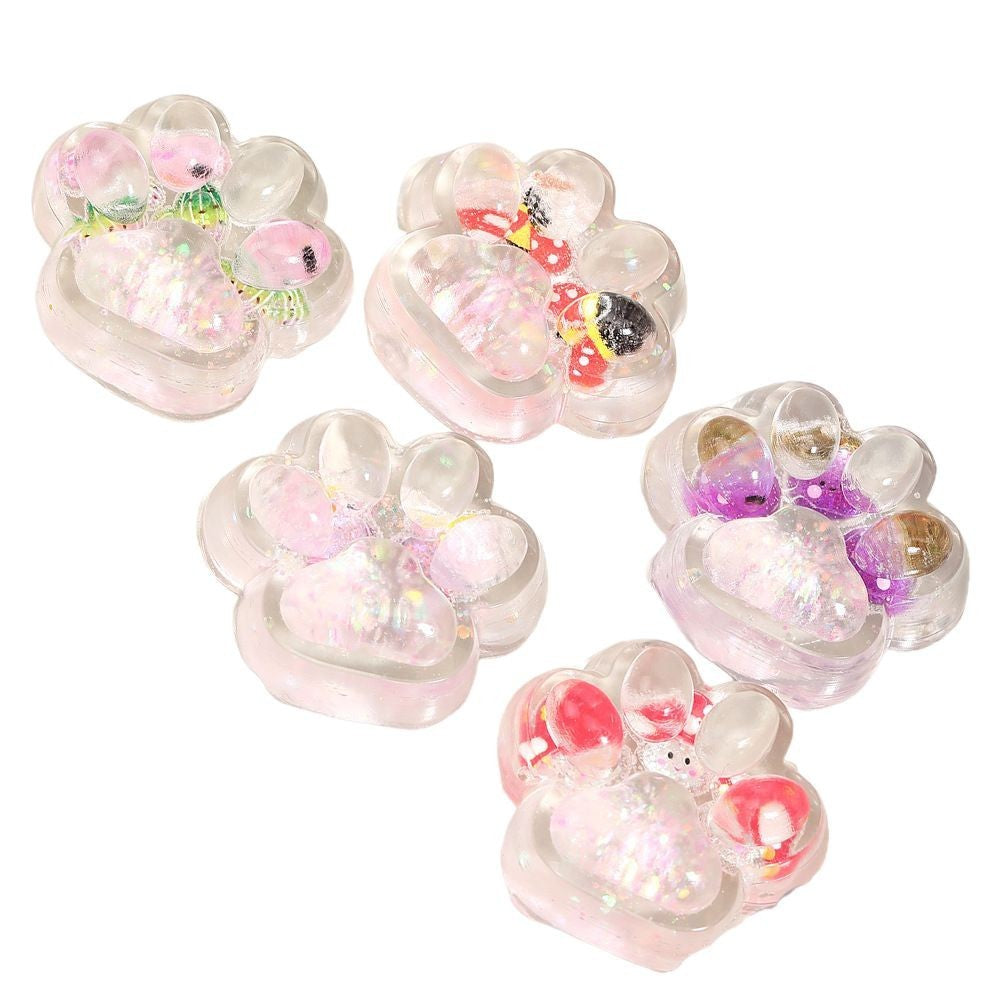 Jucarie Antistres Squishy, Flippy, Labuta de Pisica Pufoasa, cu Revenire Lenta, 7 x 6.5 cm, Model Ciuperca, Multicolor - vivimall.ro