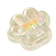 Jucărie squishy lăbuță de pisică pufoasă, model fluturi multicolor, vedere frontală, 7x6,5 cm