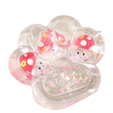 Jucarie Antistres Squishy, Flippy, Labuta de Pisica Pufoasa, cu Revenire Lenta, 7 x 6.5 cm, Model Ciuperca, Multicolor - vivimall.ro