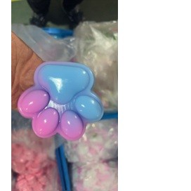 Jucarie Antistres Squishy, Vivimall, cu Revenire Lenta, Labuta de Pisica Pufoasa, 8.5 x 7.5 cm, Ambalaj Transparent, Albastru Roz - vivimall.ro