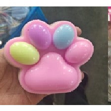 Jucarie Antistres Squishy, Vivimall, cu Revenire Lenta, Labuta de Pisica Pufoasa, 8.5 x 7.5 cm, Ambalaj Transparent, Roz Multicolor - vivimall.ro