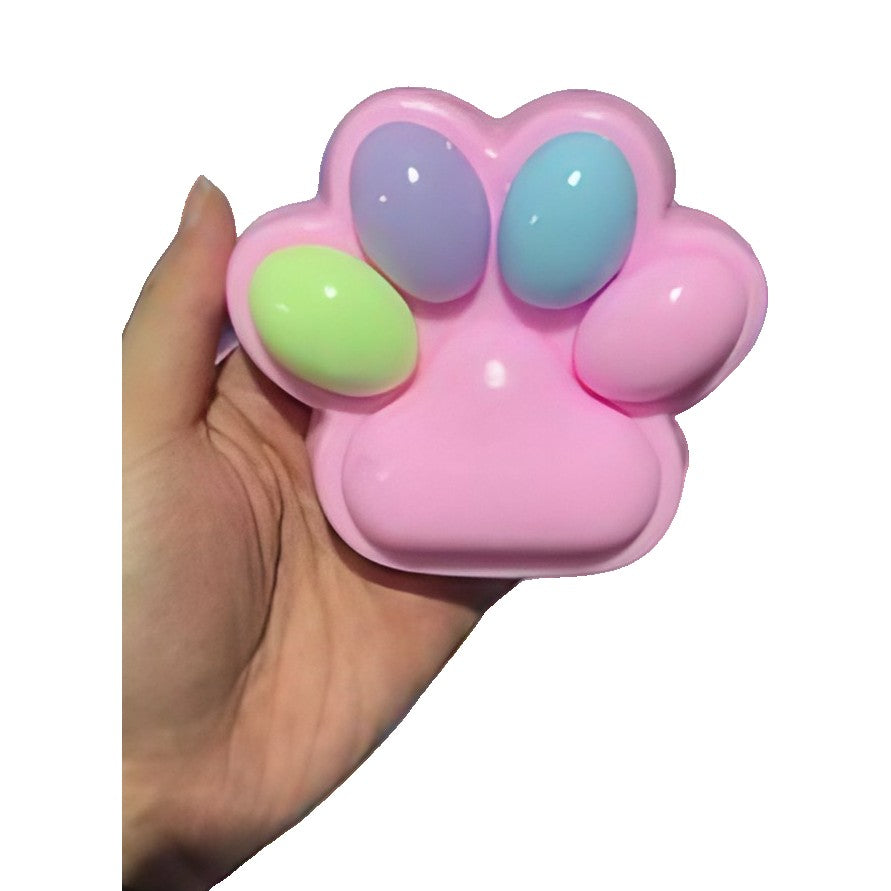 Jucarie Antistres Squishy, Flippy, cu Revenire Lenta, Squeeze Pinch Family, Model Cat Paw, 12.5x10.5 cm, 220g, Ambalaj Transparent, Model 023, Multicolor - vivimall.ro