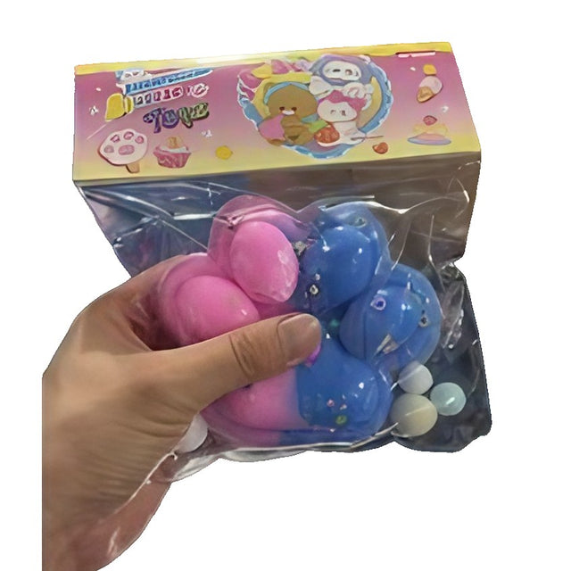 Jucarie Antistres Squishy, Flippy, cu Revenire Lenta, Squeeze Pinch Family, Model Cat Paw, 12.5x10.5 cm, 220g, Ambalaj Transparent, Model 025, Multicolor - vivimall.ro