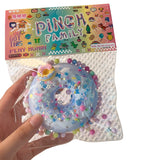 Jucarie Antistres Squishy, Vivimall, cu Revenire Lenta, Squeeze Pinch Family, Model Gogoasa, 6x6 cm, 99g, Ambalaj Transparent, Albastru - vivimall.ro