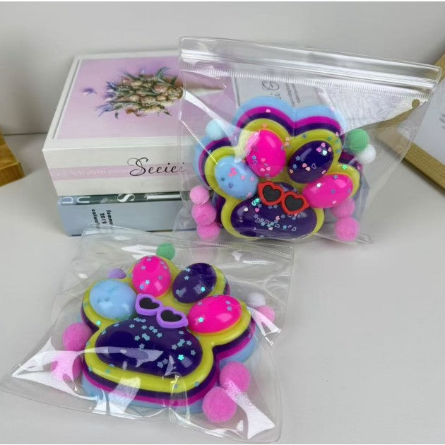 Jucarie Antistres Squishy, Flippy, cu Revenire Lenta, Squeeze Toys, Model Cat Paw, 12.5x10.5 cm, 220g, +3 Ani, din TPR, Model 5, Multicolor - vivimall.ro