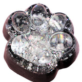 Jucarie Antistres Squishy, Vivimall, cu Revenire Lenta, Squeeze Pinch Family, Model Labuta de Pisica cu Sclipici, 6.5x6 cm, 60g, Ambalaj Transparent, Alb-Negru - vivimall.ro