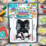 Jucarie Antistres Squishy, Vivimall, cu Revenire Lenta, Squeeze Pinch Family, Model Pisicuta, 10cm x6cm Ambalaj Transparent, 70 gr, Negru - vivimall.ro