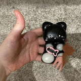 Jucarie Antistres Squishy, Vivimall, cu Revenire Lenta, Squeeze Pinch Family, Model Pisicuta, 10cm x6cm Ambalaj Transparent, 70 gr, Negru - vivimall.ro